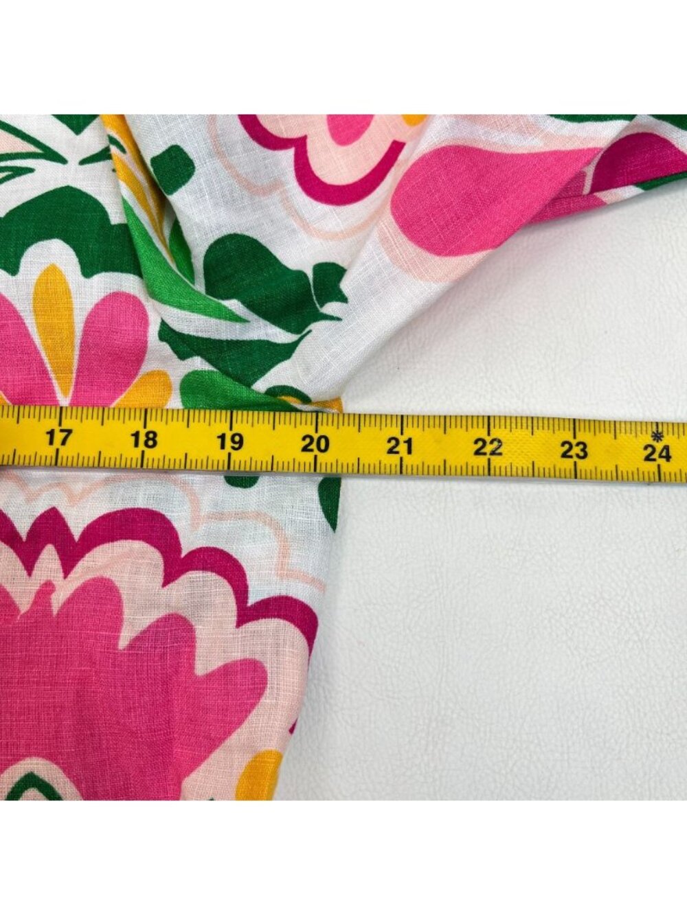 NWOT Boden Green Pink Cleo Linen Tie Waist Dress Multicolor V-Neck Size 8L - Picture 11 of 13